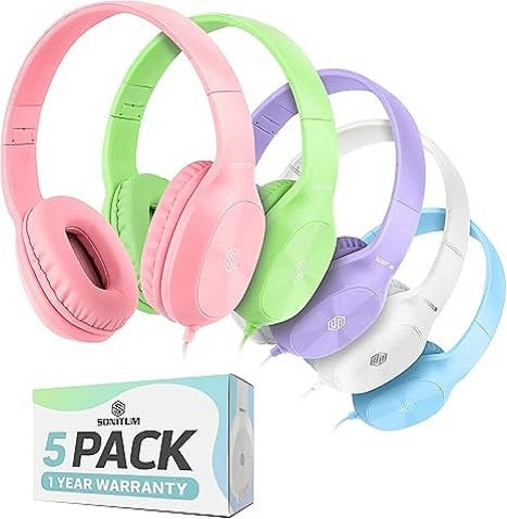 Bulk Pack of Kids WIRED HEADPHONES